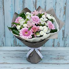 Букет цветов из:  Герберы, Альстромерии и Хризантемы в Ижевске