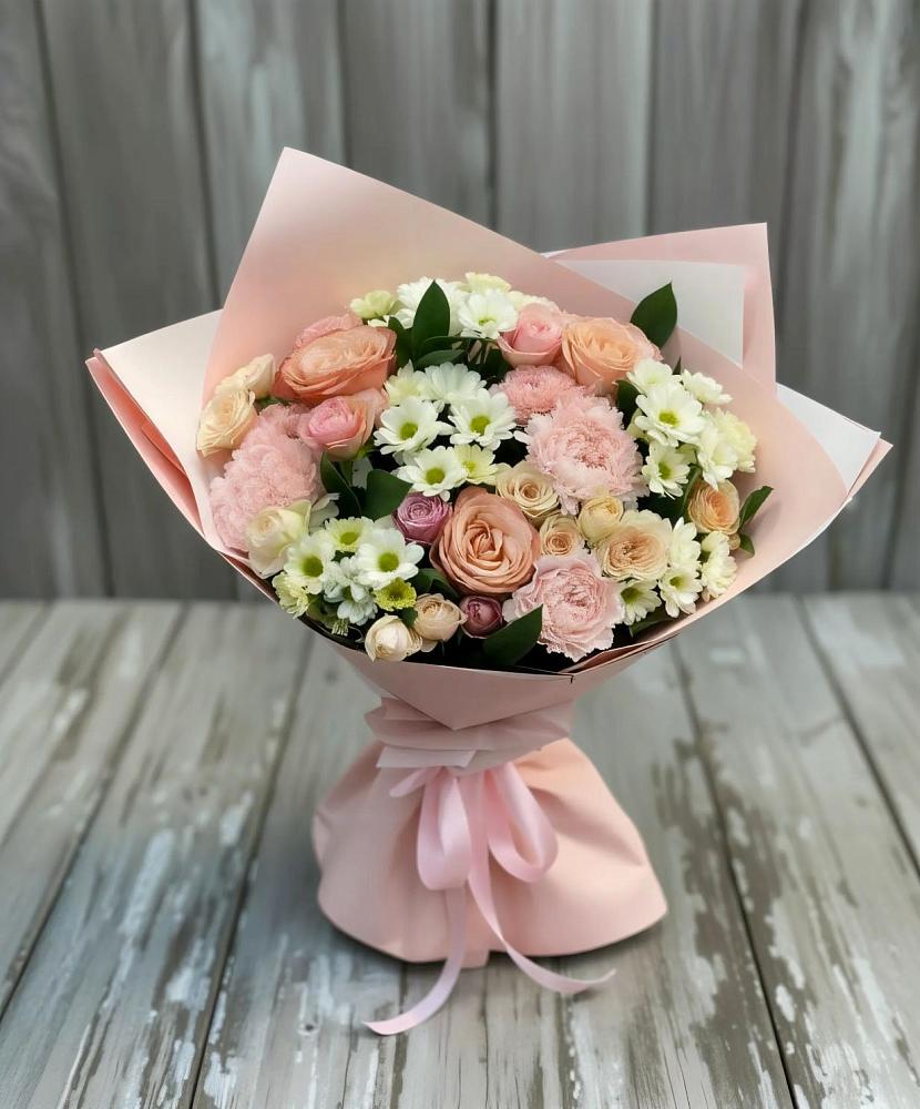 Букет цветов из: Гвоздики, Розы и Хризантемы в Ижевске