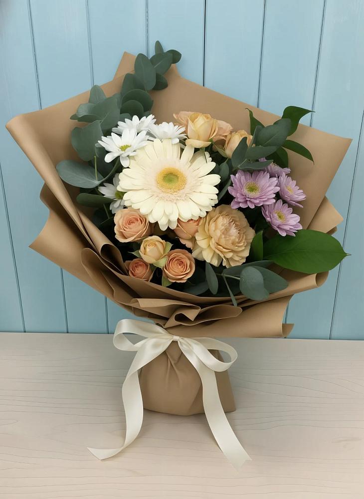 Букет цветов из: Герберы и Хризантемы в Ижевске