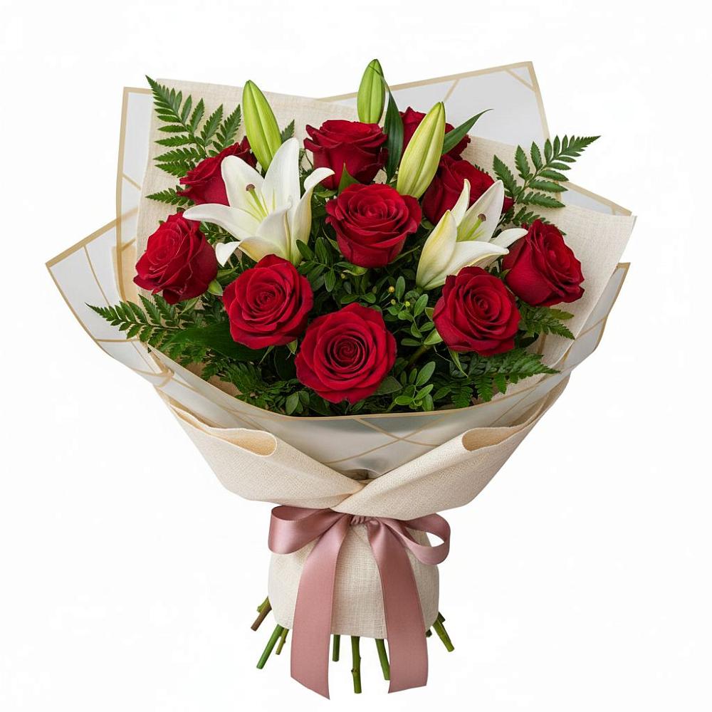 Букет цветов из: Лилии и Розы в Ижевске