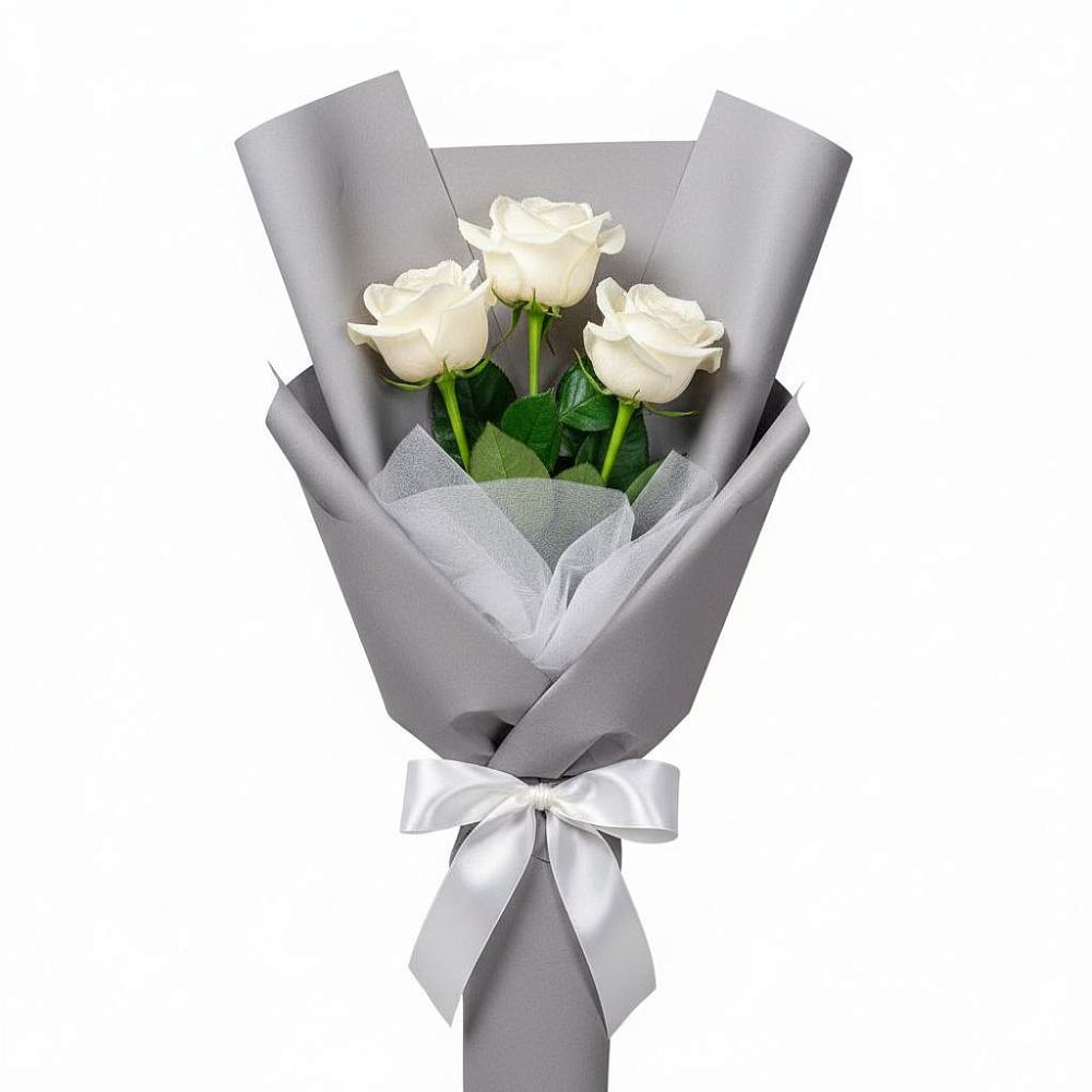 Букет 3 белые розы в Ижевске