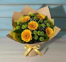 Букет цветов из:  Герберы и Хризантемы в Ижевске