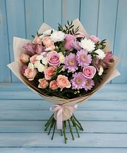 Букет цветов из:  Хризантемы, Розы и Альстромерии #REPLACE_PRED# Ижевске