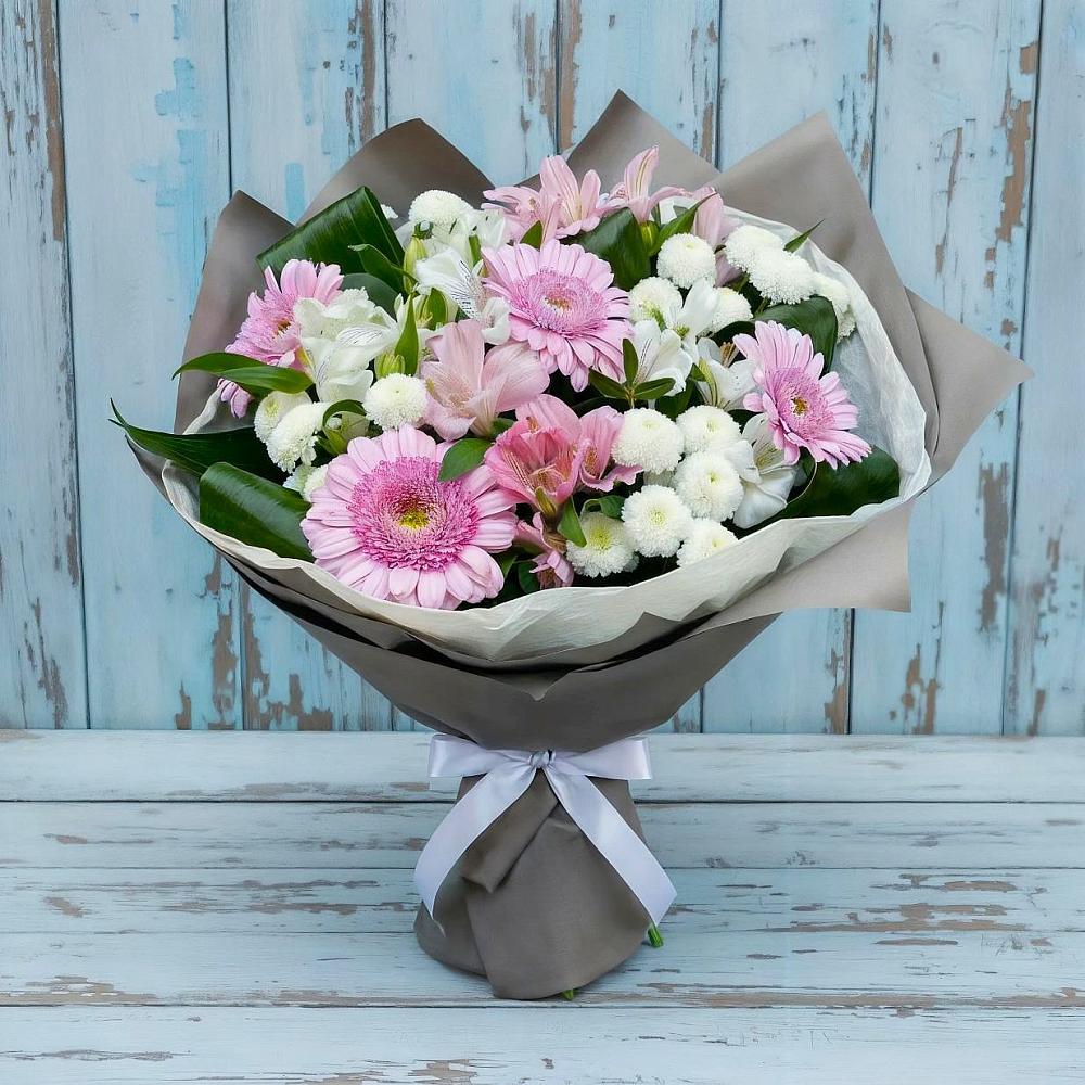 Букет цветов из: Герберы, Альстромерии и Хризантемы в Ижевске
